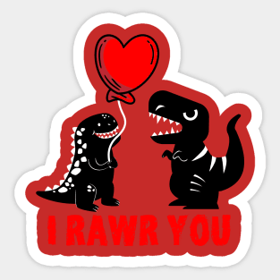 valentines day Dinosaur T Rex Sticker